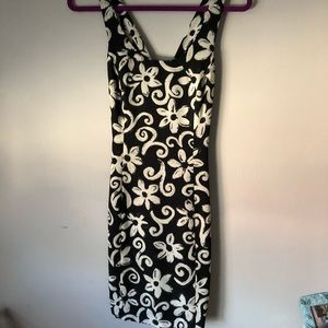 Black and white floral dress